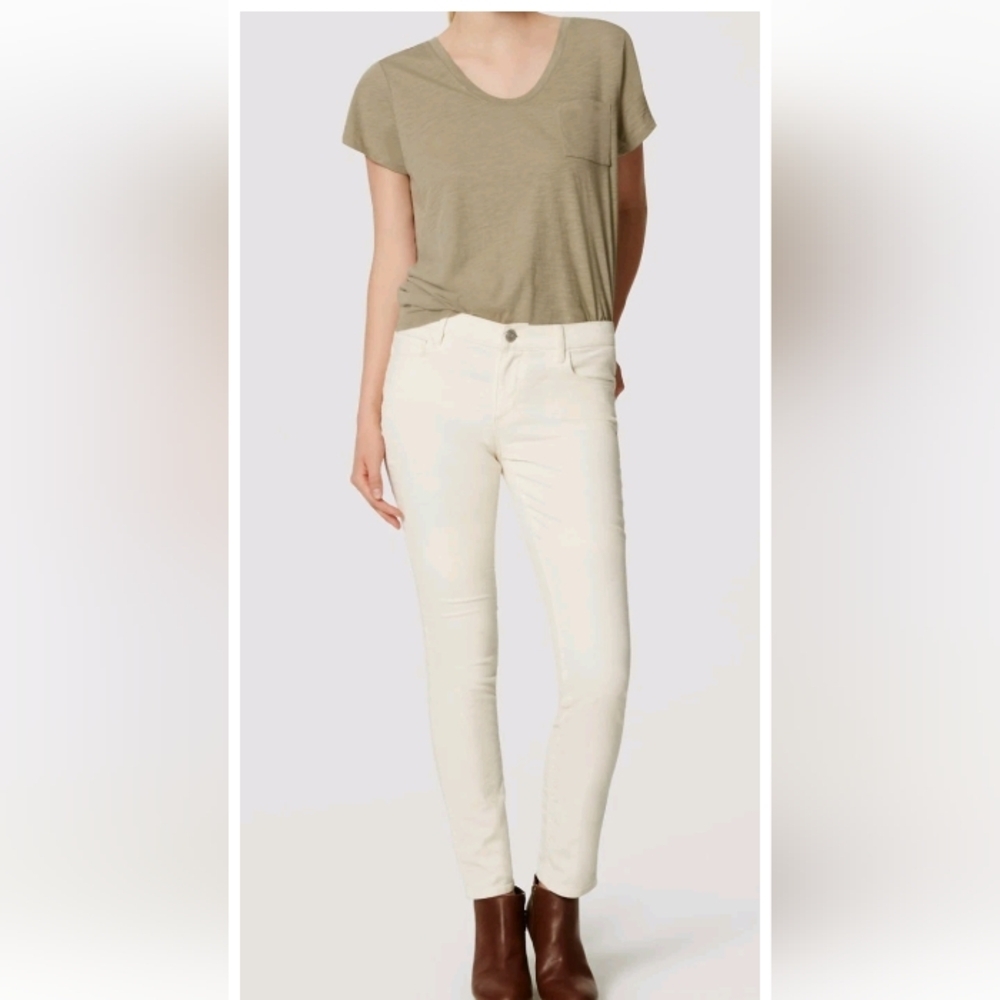 LOFT Modern Skinny Cream Corduroy Boho Office Work Fall‎ Academia Pants 12P